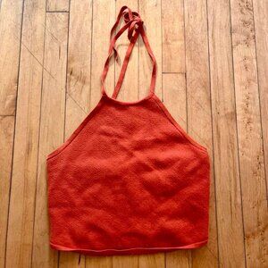 Abercrombie & Fitch Knit Halter Top in Burnt Orange Sz M